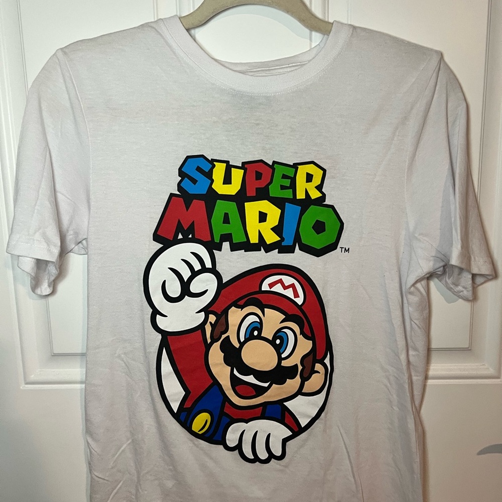 Nintendo White and Red Shirt with Super Mario Design